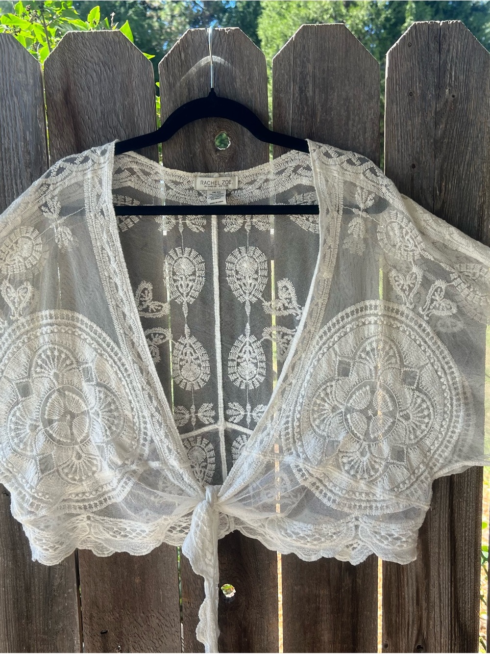Rachel Zoe Ivory Lace Tie-Front Camisole